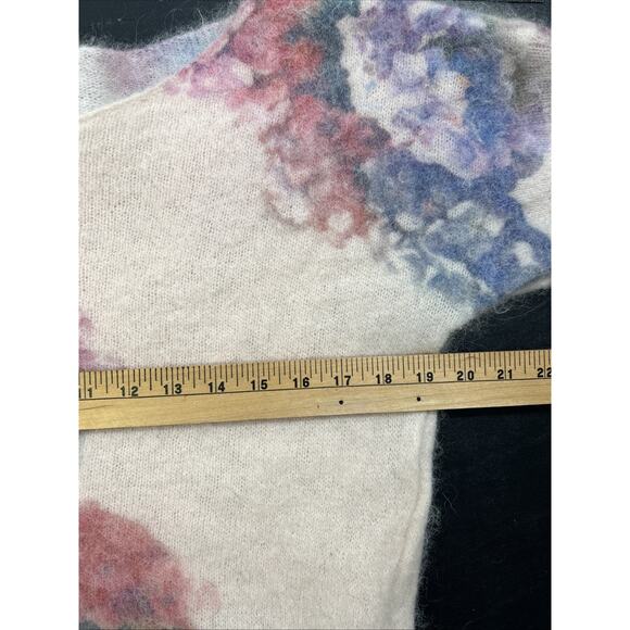 Bartolini Italy Sweater Small Lightweight Pullover Pink Floral Alpaca Mohair - Picture 7 of 8